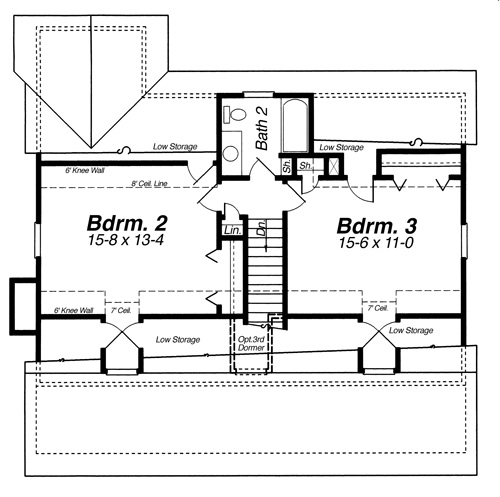 Second Floor Plan for House Plan #127561