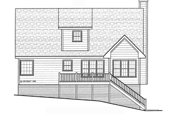 Rear Elevation for House Plan #127561
