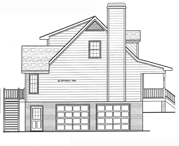 Left Elevation for House Plan #127561