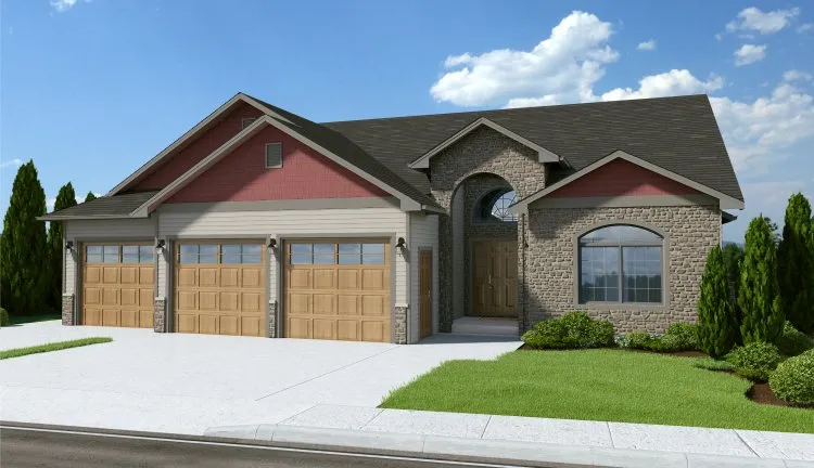 Full Rendering for House Plan #201781