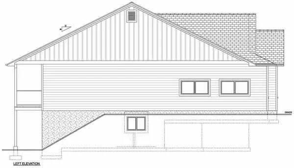 Left Elevation for House Plan #201781