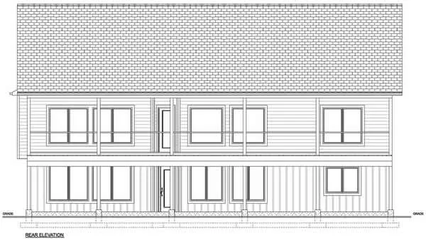 Rear Elevation for House Plan #201781