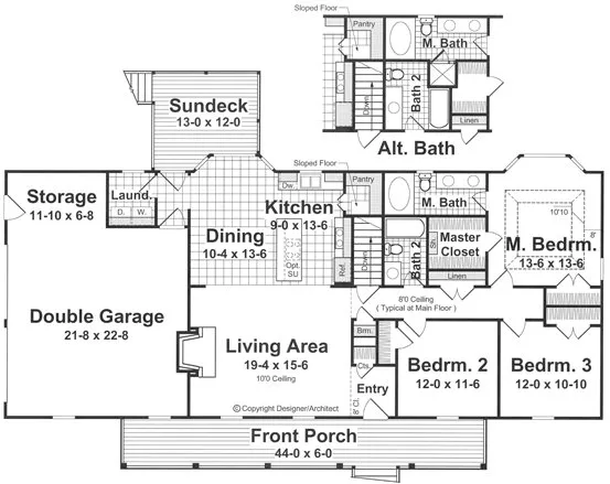 Main Floor Plan for House Plan #122061
