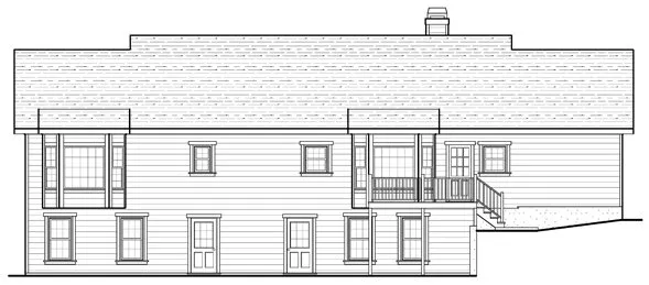 Rear Elevation for House Plan #122061