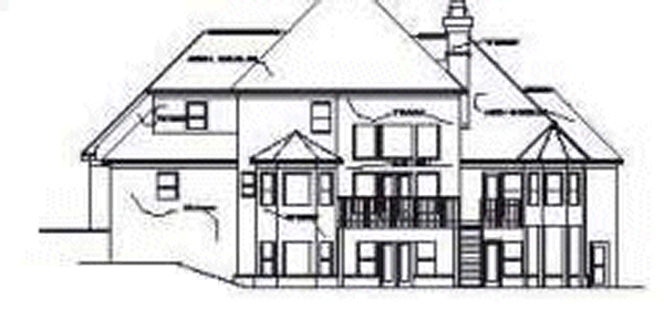 Rear Elevation for House Plan #390500