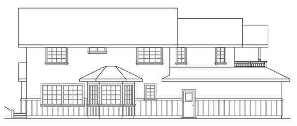 Rear Elevation for House Plan #346613