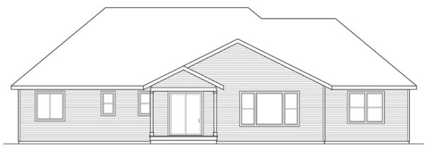 Rear Elevation for House Plan #340951