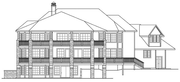 Rear Elevation for House Plan #345973