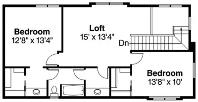 Second Floor Plan for House Plan #347183