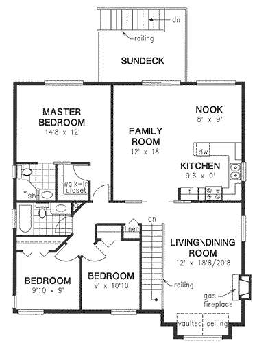Main Floor Plan for House Plan #135213