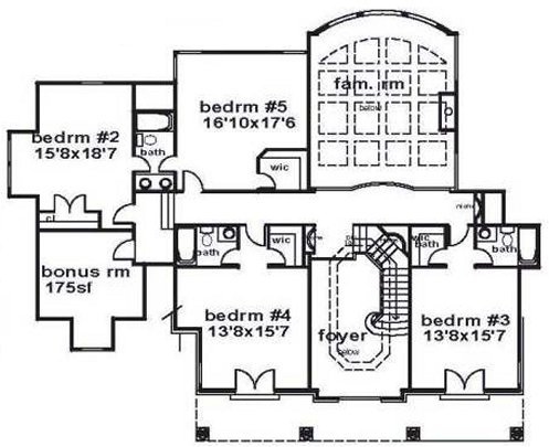 Second Floor Plan for House Plan #390130