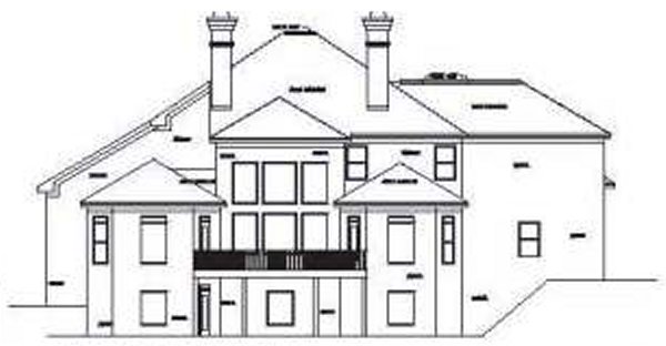Rear Elevation for House Plan #390130