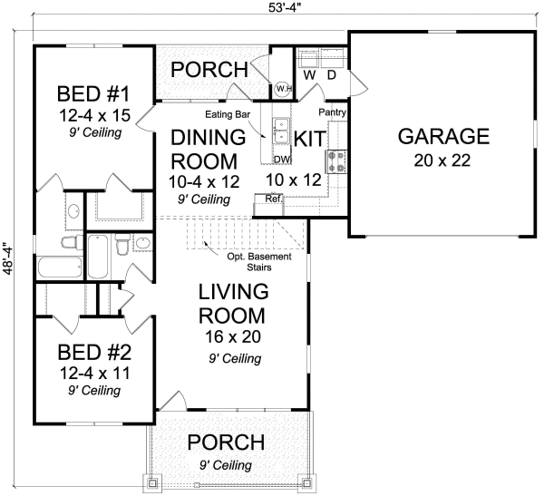 Main Floor Plan for House Plan #244334