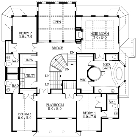 Second Floor Plan for House Plan #335194