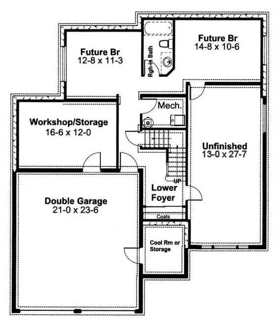 Basement Plan for House Plan #202023