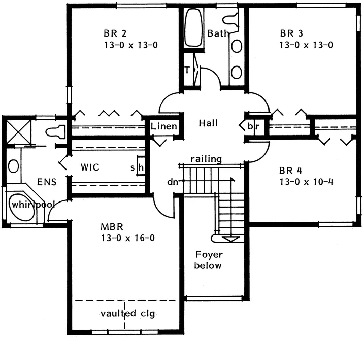 Second Floor Plan for House Plan #202023