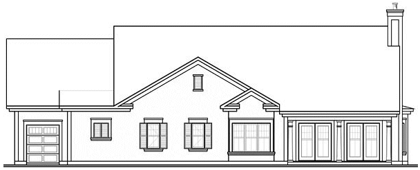 Rear Elevation for House Plan #144323