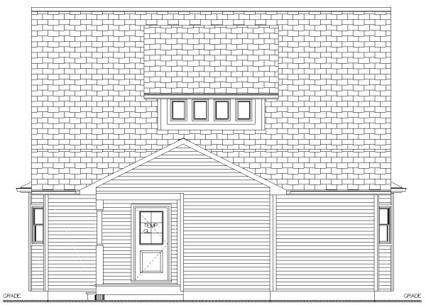 Rear Elevation for House Plan #201779