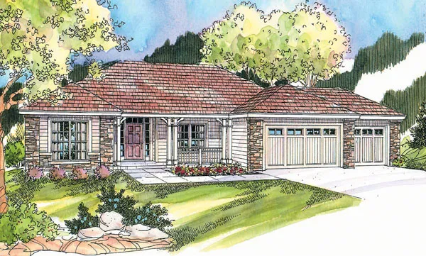 Full Rendering for House Plan #347063