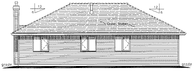 Rear Elevation for House Plan #136024
