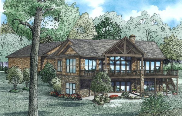 Rear Elevation for House Plan #318831