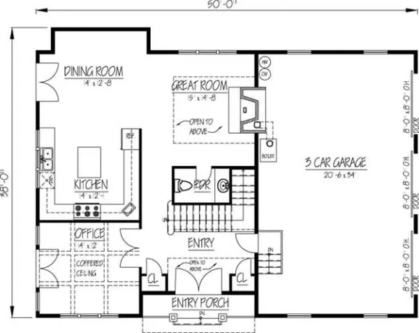 Main Floor Plan for House Plan #564001