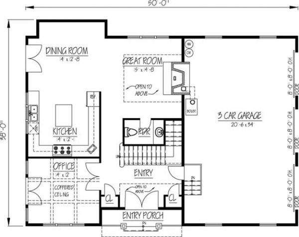 Main Floor Plan for House Plan #564001
