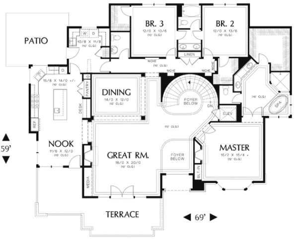Main Floor Plan for House Plan #321132