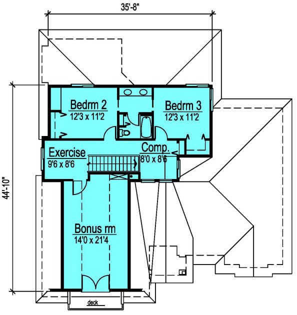 Second Floor Plan for House Plan #572010
