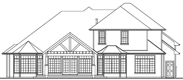 Rear Elevation for House Plan #573010