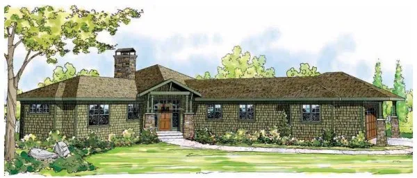 Full Rendering for House Plan #345105