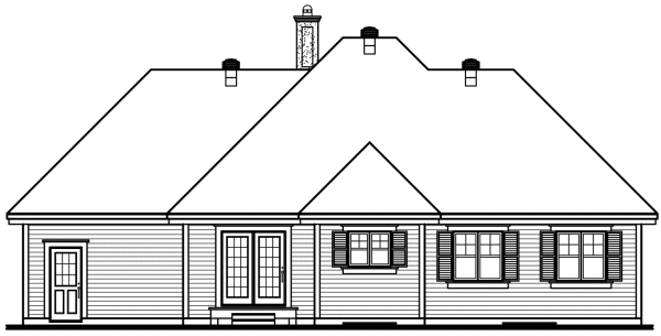 Rear Elevation for House Plan #146922