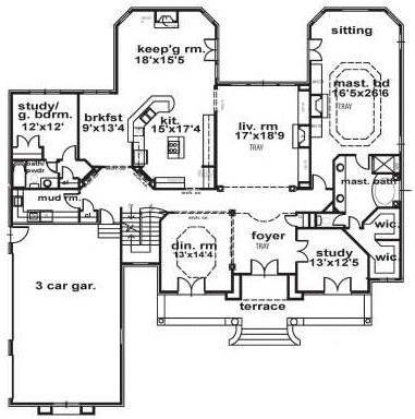 Main Floor Plan for House Plan #390530