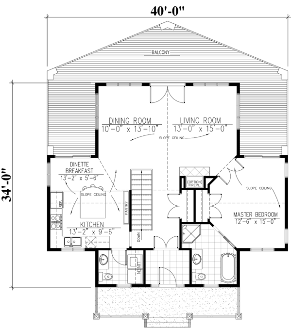 Main Floor Plan for House Plan #429260