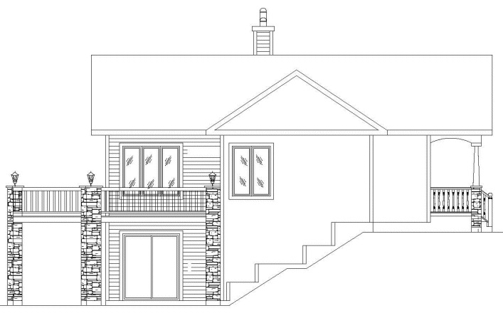 Left Elevation for House Plan #429260