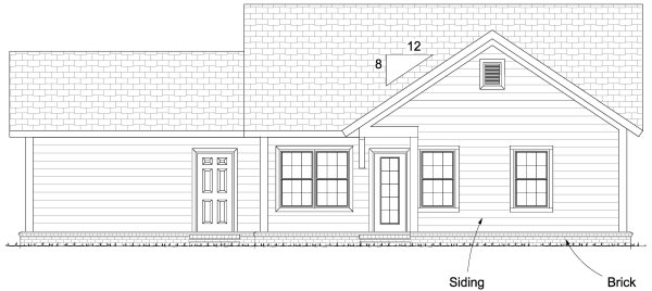 Rear Elevation for House Plan #242434
