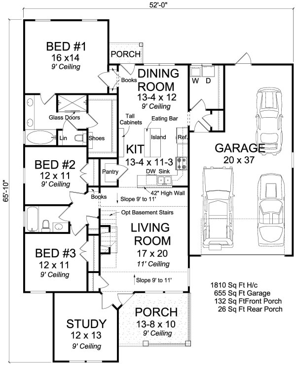 Main Floor Plan for House Plan #246434