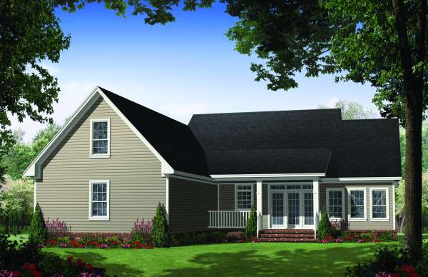 Rear Elevation for House Plan #213091