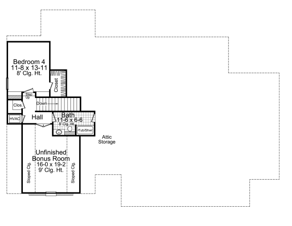 Attic Plan for House Plan #211582