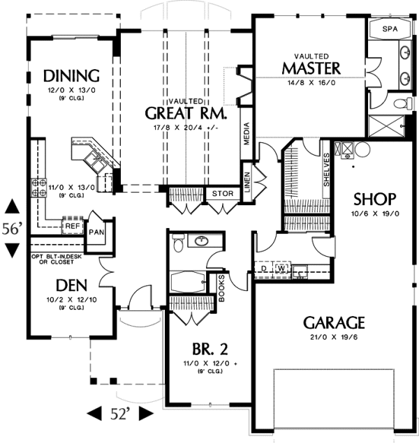 Main Floor Plan for House Plan #320515