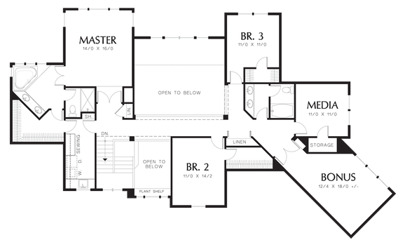 Second Floor Plan for House Plan #321242