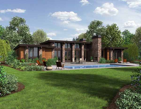Rear Elevation for House Plan #320421