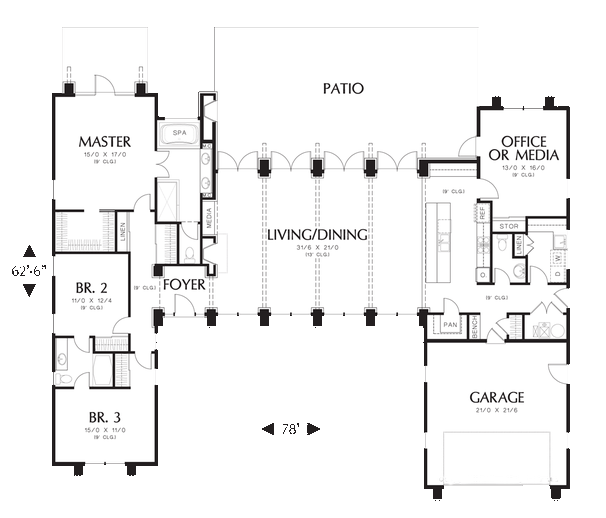 Main Floor Plan for House Plan #320421