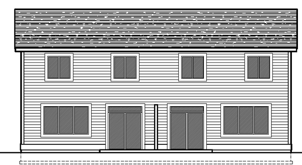 Rear Elevation for House Plan #806391