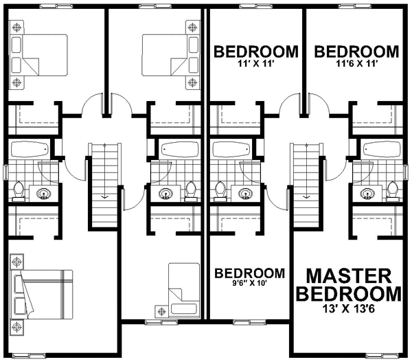 Second Floor Plan for House Plan #806391