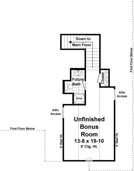 Attic Plan for House Plan #217112
