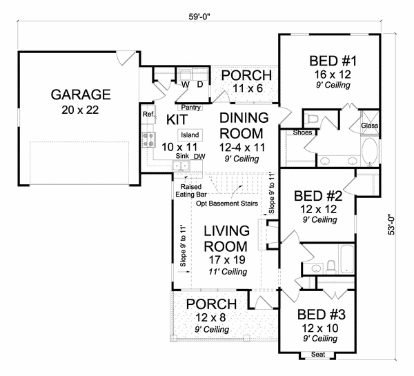 Main Floor Plan for House Plan #242530
