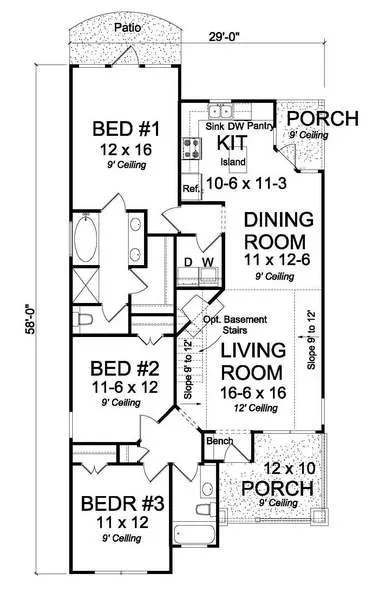 Main Floor Plan for House Plan #247530