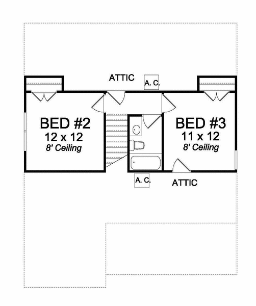 Second Floor Plan for House Plan #249530
