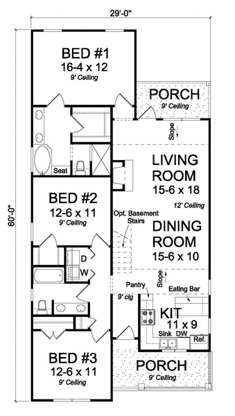 Main Floor Plan for House Plan #241630